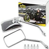 Area1 Motorradspiegel Motorradspiegel Set E geprüft, 2xM10 Rechtsgewinde (E-geprüft, inkl. 5 Adapter)