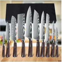 MDHAND Messer-Set Messer-Set 10-teiliges Küchenmesserset, ergonomisches Griffdesign (10-tlg), 7Cr17-Edelstahl mit Pakkaholzgriffen und edler Geschenkbox