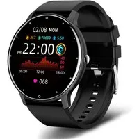 TPFNet SW01 mit individuell einstellbarem Display Smartwatch (Android), Armbanduhr mit Musiksteuerung, Herzfrequenz, Schrittzähler, Kalorien, Social Media etc., Schwarz