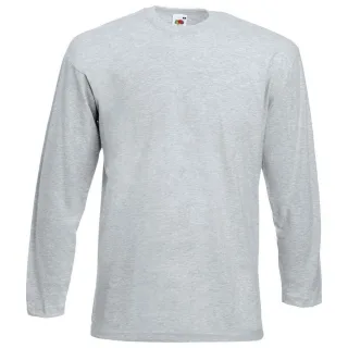 Fruit of the Loom - "Valueweight" T-Shirt für Herren/Damen Unisex Langärmlig (Dunkles Grau meliert)