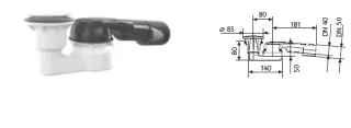 HSK Ersatzteile Ablauf für Duschwanne Acryl mit integrierter Ablauf, superflach, D2054 D2054