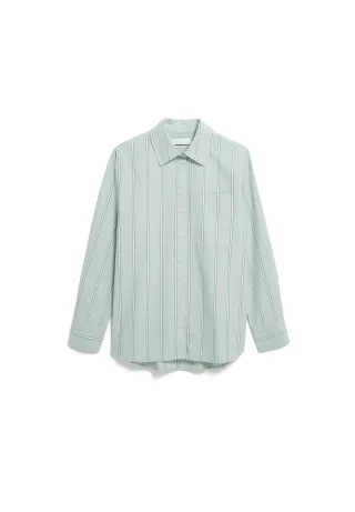 Armedangels - STRIPE LOOSE SHIRT BLOUSE foam-pool green - Gr. - XL