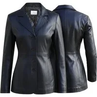 German Wear Ledermantel Trend 424C Schwarz Damen Ledermantel Jacke aus Lamm Nappa Leder Schwarz