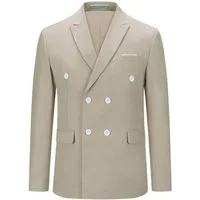 Allthemen Anzugsakko zweireihiger Herrensakko Slim Fit eleganter Hochzeitsblazer