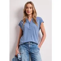 STREET ONE Shirttop Sommershirt mit Split Neck