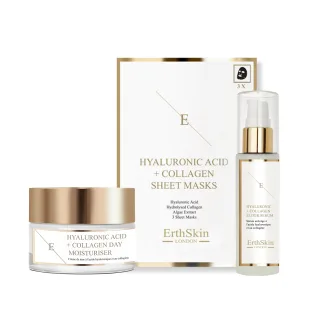 Hyaluronsäure & Kollagen Tagescreme 50ml + Hyaluronsäure & Kollagen Serum - 60ml + Hyaluronsäure & Kollagen Maske - 3 Stück