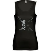 Urban Backwoods Tanktop Pirate Skull Ärmelloses Damen T-Shirt Piraten Pirates of the Ship Caribbean Karibik Fluch Blackbeard