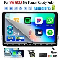 ESSGOO DAB+ Android15 6+128G Carplay GPS 4G Für VW GOLF 5 6 Touran Caddy Polo Autoradio (6GB+128GB, RDS, 4G LTE, FM, AM, DAB+ (optional), Carplay Android Auto Bluetooth EQ USB GPS Navi WIFI Touchscreen)