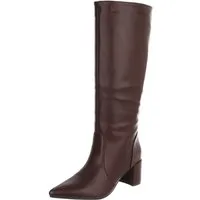 Ital-Design Damen Loafer mit Zierkette und Schlupfeinstieg Stiefel (92078759) Blockabsatz Stiefel in Weinrot