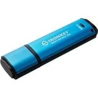 IronKey Vault Privacy 50 128 GB, USB-Stick hellblau/schwarz, USB-C 3.2 Gen 1