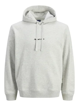 JACK&JONES - JORNORREBRO EMB SWEAT HOOD NOOS white melange - Gr. - M