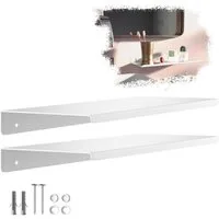SO-TECH® Wandregal Schweberegal HOVER 35/45 x 13 x 3 cm inkl. Befestigungsset, 2-tlg., Wandmontage, für Bad Küche oder Wohnzimmer, Weiß