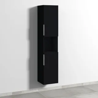 Sanipa 3way Hochschrank mit 2 Türen und 1 offenem Fach, Schwarz-Matt UF11508