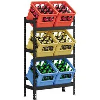 SONGMICS Flaschenregal Getränkeregal, Getränkekistenregal, 3 Ebenen, 6 Kisten, bis 90kg belastbar