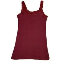 Toker Collection® Achseltop Damen Modal Top mit elastischer Spitze (Packung, 1 Stück) Doppelripp Optik