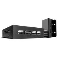 50m 4 Port USB 2.0 Cat.6 Extender, USB-Extender schwarz, USB 2.0 Cat.6