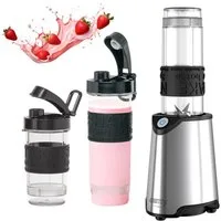 Camry Standmixer CR 4069 Edelstahl-Standmixer, 800,00 W, für Smoothies, Cocktails, Crushed Eis, mit 2 Trinkflaschen