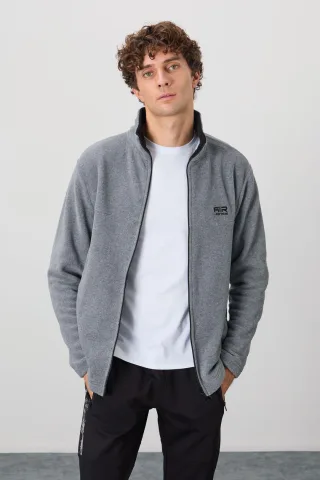 Herren Plüsch-Zipp-Front Sweatshirt
