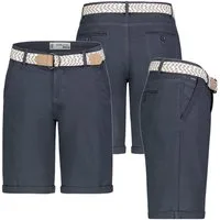 SUBLEVEL Bermudas Damen Short Bermuda kurze Hose Sommer Chino Short Stoff Hose Gürtel
