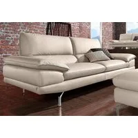 CALIA ITALIA 3-Sitzer Dave, italienisches Design, erstklassiger Sitzkomfort, Breite 221cm, in zwei Lederqualitäten und toller Detailverarbeitung