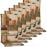 NYVI Hochlehnerauflage Hochlehner Auflagen Rio 6er Set - Stuhlauflage für Gartenstühle, (6 St), Sitzauflage, Pflegeleicht, Robust, Bequem