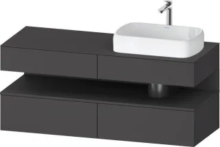 Duravit Qatego Konsolenwaschtischunterbau wandhängend Graphit Matt 1400x550x600 mm - QA4766049490010 QA4766049490010