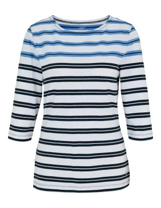 JOY sportswear - JANETTE 3/4 Arm Shirt white breeze stripes - Gr. - 46