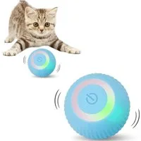 TUWENA Tier-Beschäftigungsspielzeug Katzenspielzeug, mit LED-Licht,360° Selbstdrehender Ball