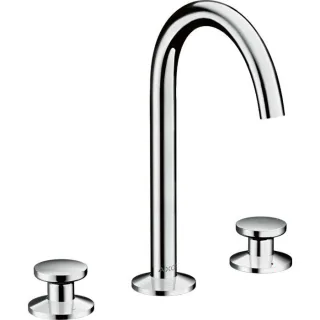 hansgrohe Axor One 3-Loch-Waschtisch-Armatur 48070000 Ausladung 140mm, mit Push-Open Ablaufgarnitur, chrom