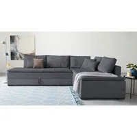 Home affaire Ecksofa Night & Day L-Form, B: 321 cm, mit Dauer-Schlaffunktion 180x200 cm, Bettfunktion, Bettkasten, Topper & 3 Zierkissen, Boxspringbett in Cord