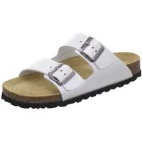 AFS-Schuhe 210024 Zweischnaller Pantolette für Damen mit Fußbett, bequeme Sandalen aus Leder