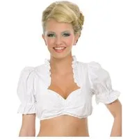 Moschen-Bayern Dirndlbluse Dirndlbluse Damen Trachtenbluse zum Dirndl Kurzarm mit Rüschen Weiß Trachtenbluse, Bluse, Rüschenbluse, Dirndlbluse