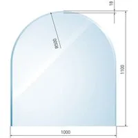 Raik Bodenschutzplatte raik Kamin Glasplatte Zunge 3 mit Facette