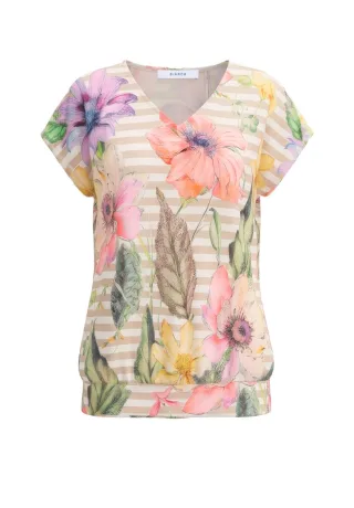 Bianca - Shirt mit Mustermix gelb - Gr. - 38