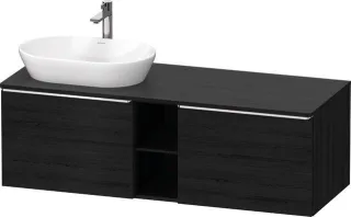 Duravit D-Neo Konsolenwaschtischunterbau wandhängend Eiche Schwarz Matt 1400x550x459 mm - DE4950L101 DE4950L10160000