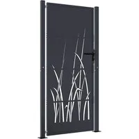 vidaXL Gartentor Gartentor Anthrazit 100x175 cm Stahl Gras-Design