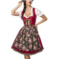 Atixo Dirndl Dirndl Kleid Kostüm mit Herzausschnitt und Schnürung und Schürze aus D