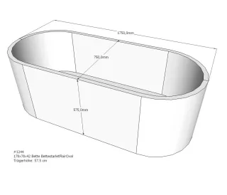 Neuesbad Wannenträger für Bette Starlet Flair 178x78 oval SW13608
