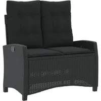 vidaXL Gartenbank Gartenbank Verstellbar mit Kissen Schwarz Poly Rattan (1-St)