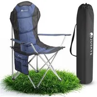 Juskys Campingstuhl Lido, leicht und stabil, bequeme Rückenlehne, mit Armlehnen