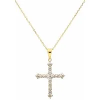 Firetti Kreuzkette Schmuck Geschenk Halsschmuck Halskette Silberkette Kreuz, mit Diamanten