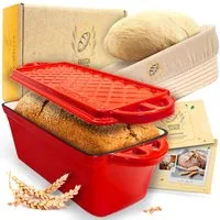 Krustenzauber Brotbackform Brotbackform Gusseisen Topf Brot Backen [inkl. Gärkorb]