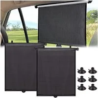 HEYHIPPO Autosonnenschutz Seitenfenster Sonnenblende Automatischer Sonnenschutz Vorhang 2 Stück, (Universal-Sonnenschutz mit Saugnapf und voller Abdeckung, 40×45cm), Auto Baby Verdunkelungsvorhänge schwarz, schützen die Privatsphäre