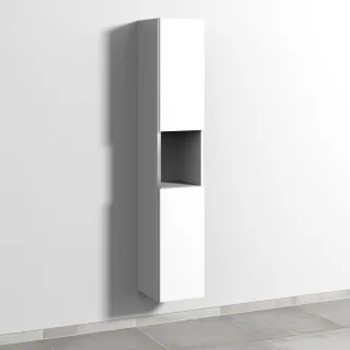 Sanipa 3way Hochschrank mit 2 Türen und 1 offenem Fach, Weiß-Soft BR11343