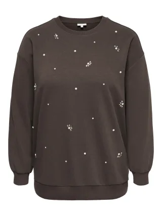 ONLY CARMAKOMA - CARAMBER L/S O-NECK SWEAT JRS Coffee Bean - Gr. - 44