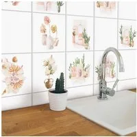 K&L Wall Art Fliesenaufkleber selbstklebend Klebefliese Set Toskana Wüste Shabby Chic Deko