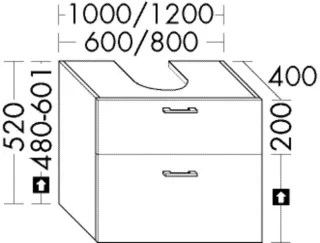 Burgbad Waschbecken-Unterschrank System 30 Preisgruppe 4 Sana 520x1000x400 Steingrau Hochglanz WYGS100F6564