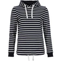 modAS Kapuzenpullover 29009 Damen Kapuzenshirt Maritim gestreift - Langarmshirt Streifen Baumwolle