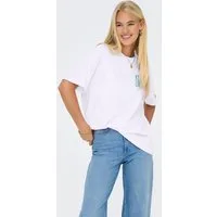 ONLY Kurzarmshirt ONLVIVVI LIFE S/S LOVELY TOP JRS Baumwolle, regular fit, Rundhals