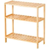 Kubus Standregal aus Bambus Sequoia, Stilvolle und Platzsparende Aufbewahrungslösung, 3 Etagen für stilvolle Aufbewahrung